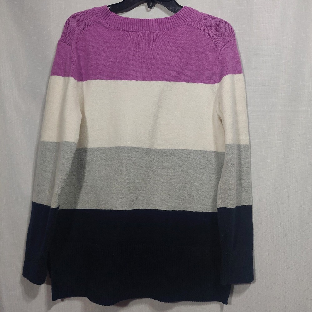 Banana Republic Womens Knit Pull Over Sweater Size Medium Color Block Soft